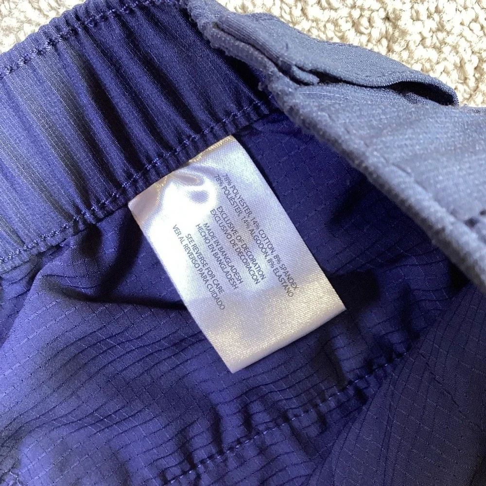 Banana Republic Mens 34 Navy‎ Blue Performance Stretch Chino Shorts Elastic Back